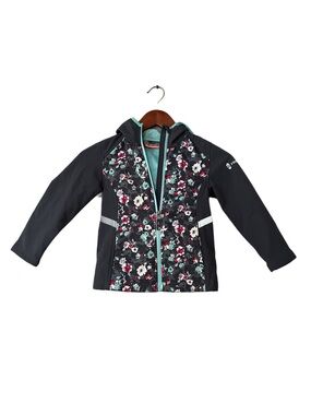 Free Country Girls Floral Hooded Softshell Jacket Fleece Lined Size 5/6